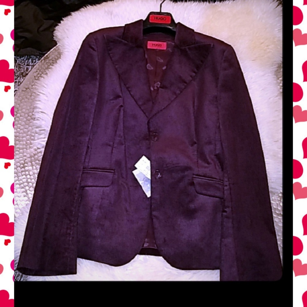 NWT Hugo Boss gorgeous deep purple corduroy blazer